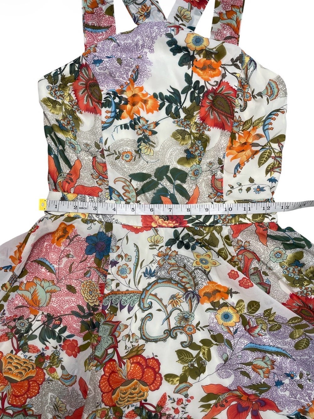 Lulu's Tropical Floral Halter Fit & Flare Mini Dress Small - Picture 4 of 7
